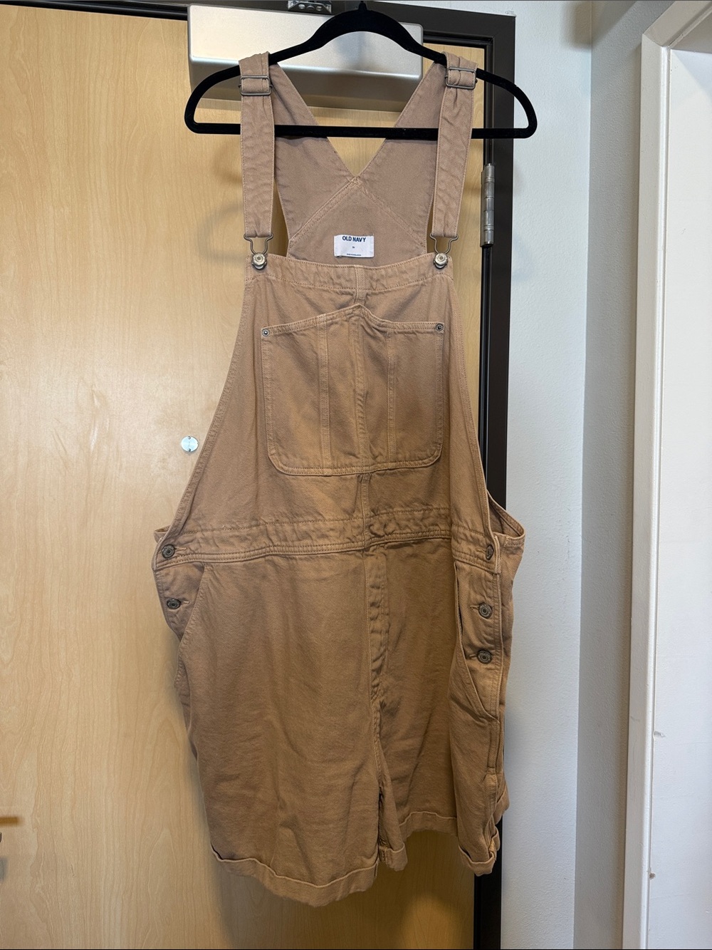 Old Navy Tan Brown Short Overalls